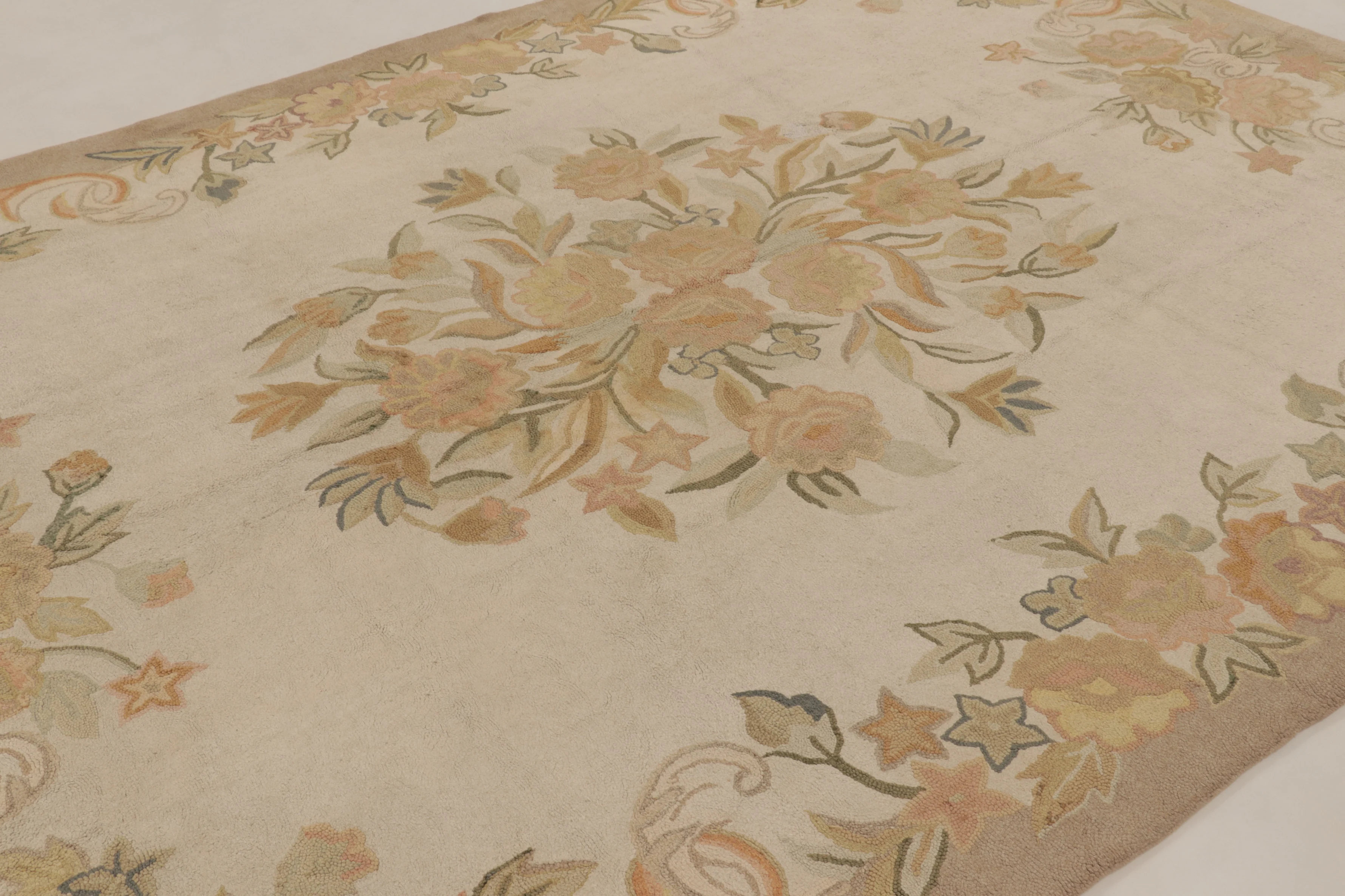 Antique Hooked Floral Rug
