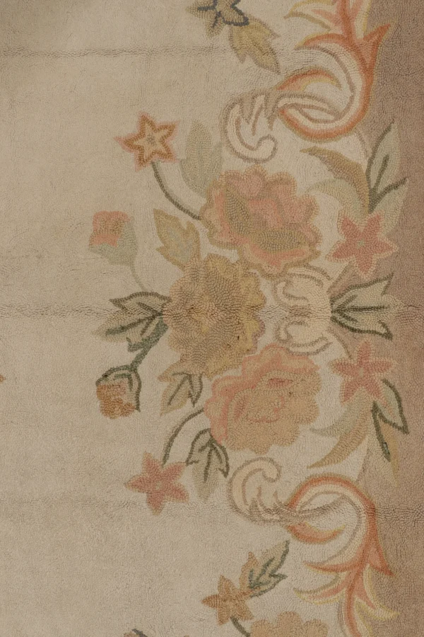 Antique Hooked Floral Rug