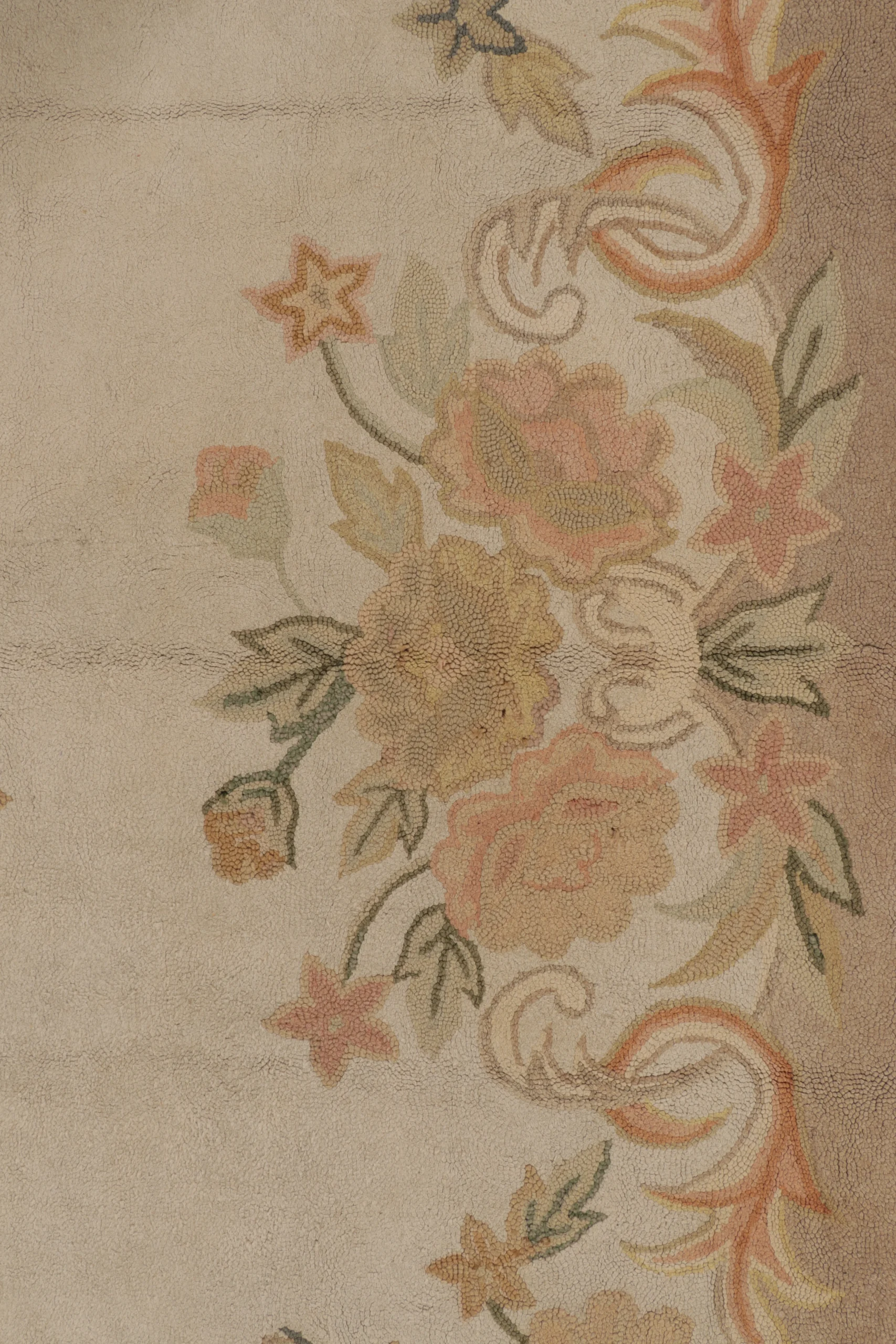 Antique Hooked Floral Rug