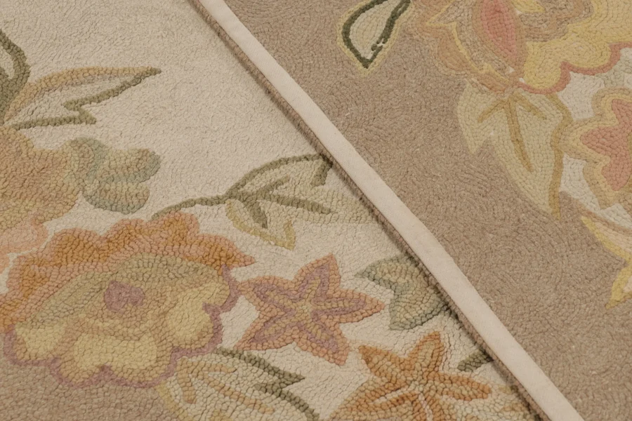 Antique Hooked Floral Rug