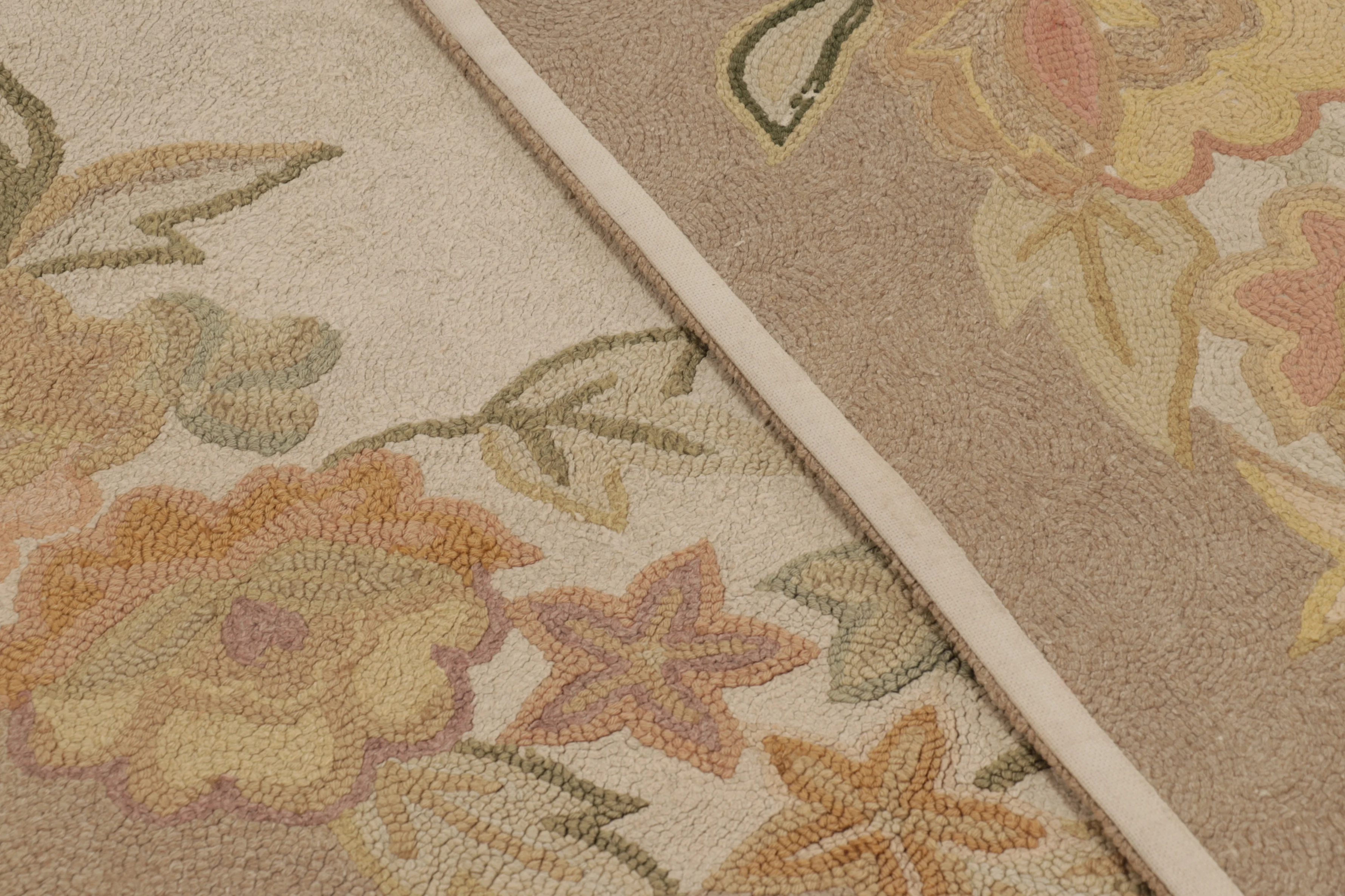 Antique Hooked Floral Rug