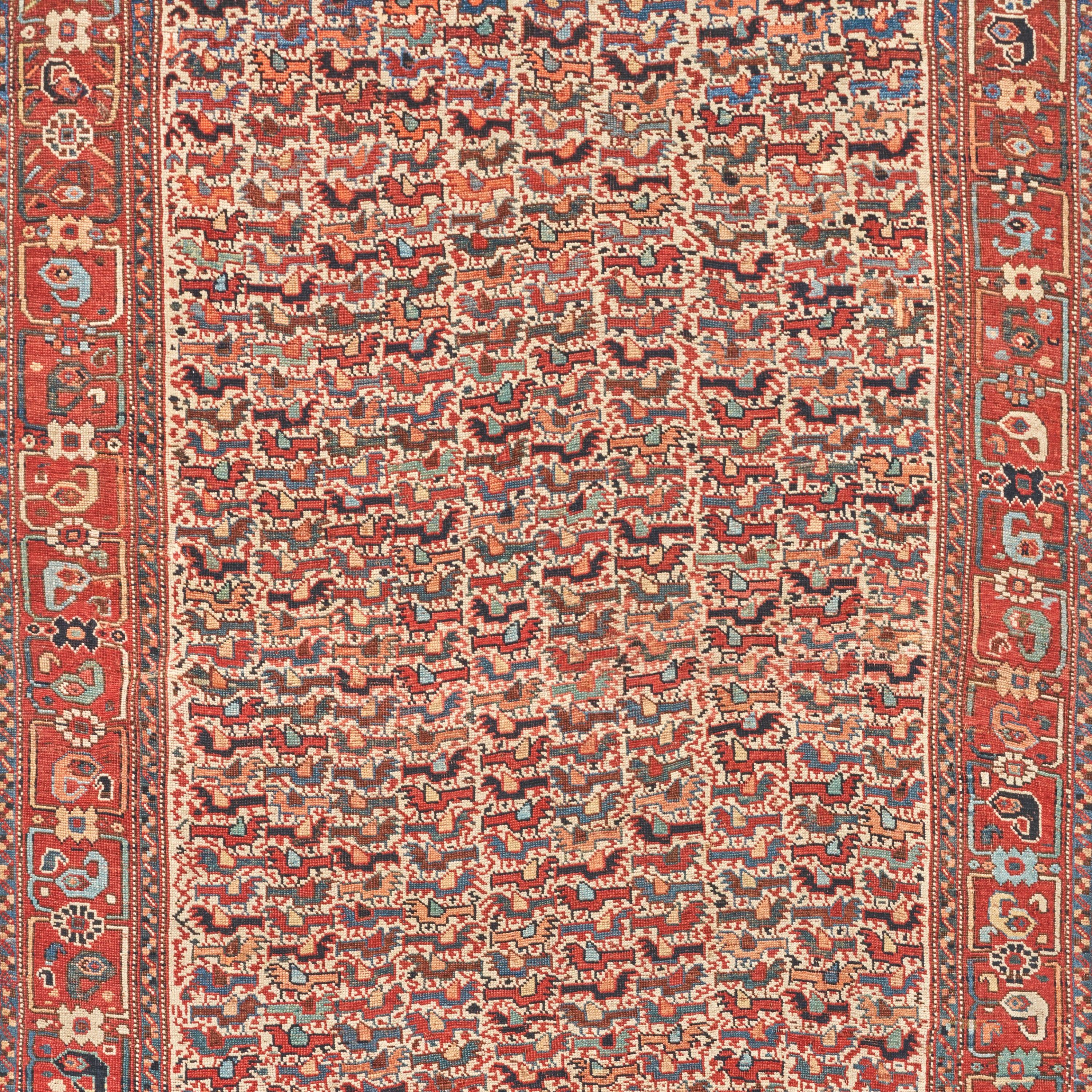 Antique Persian Khamseh Rug