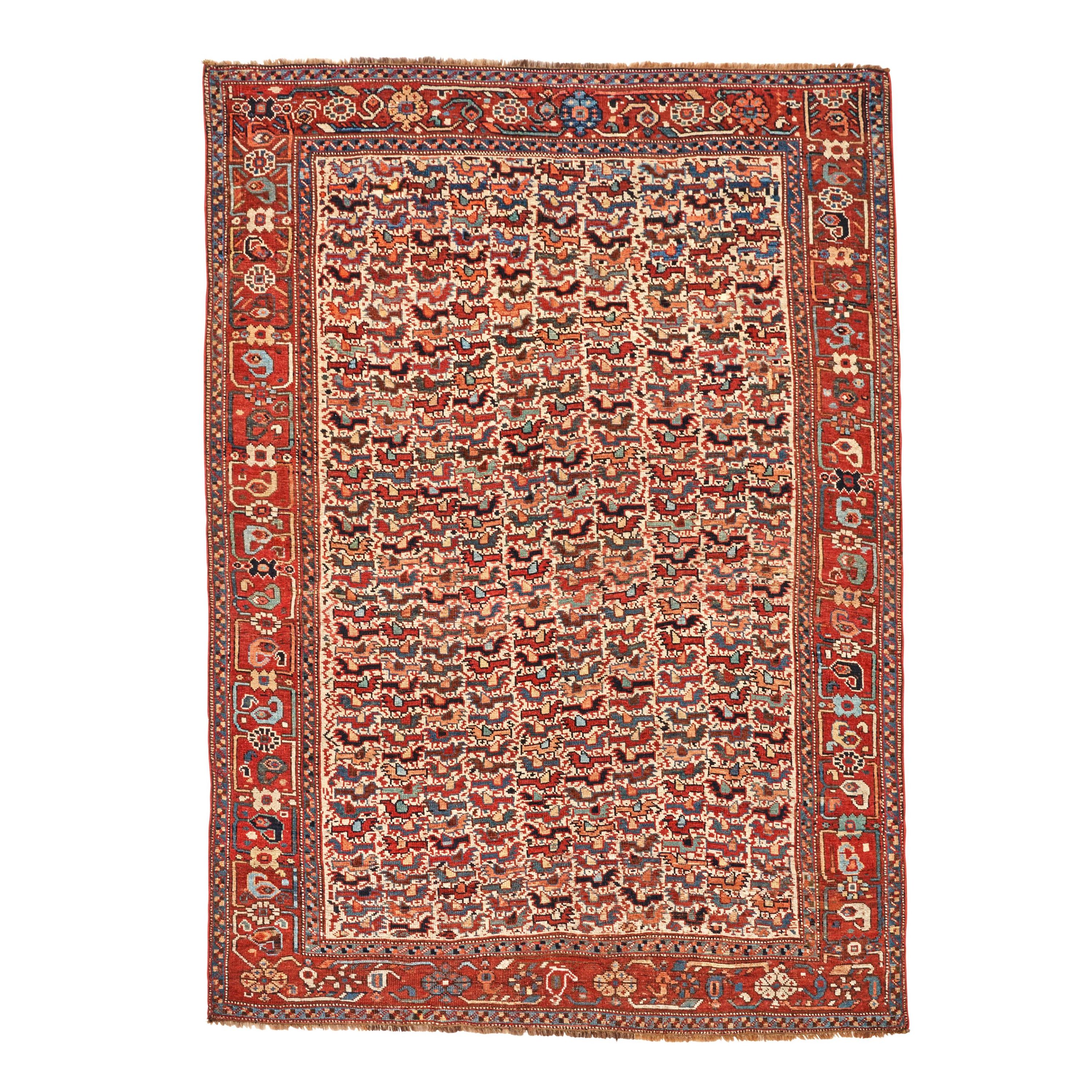 Antique Persian Khamseh Rug