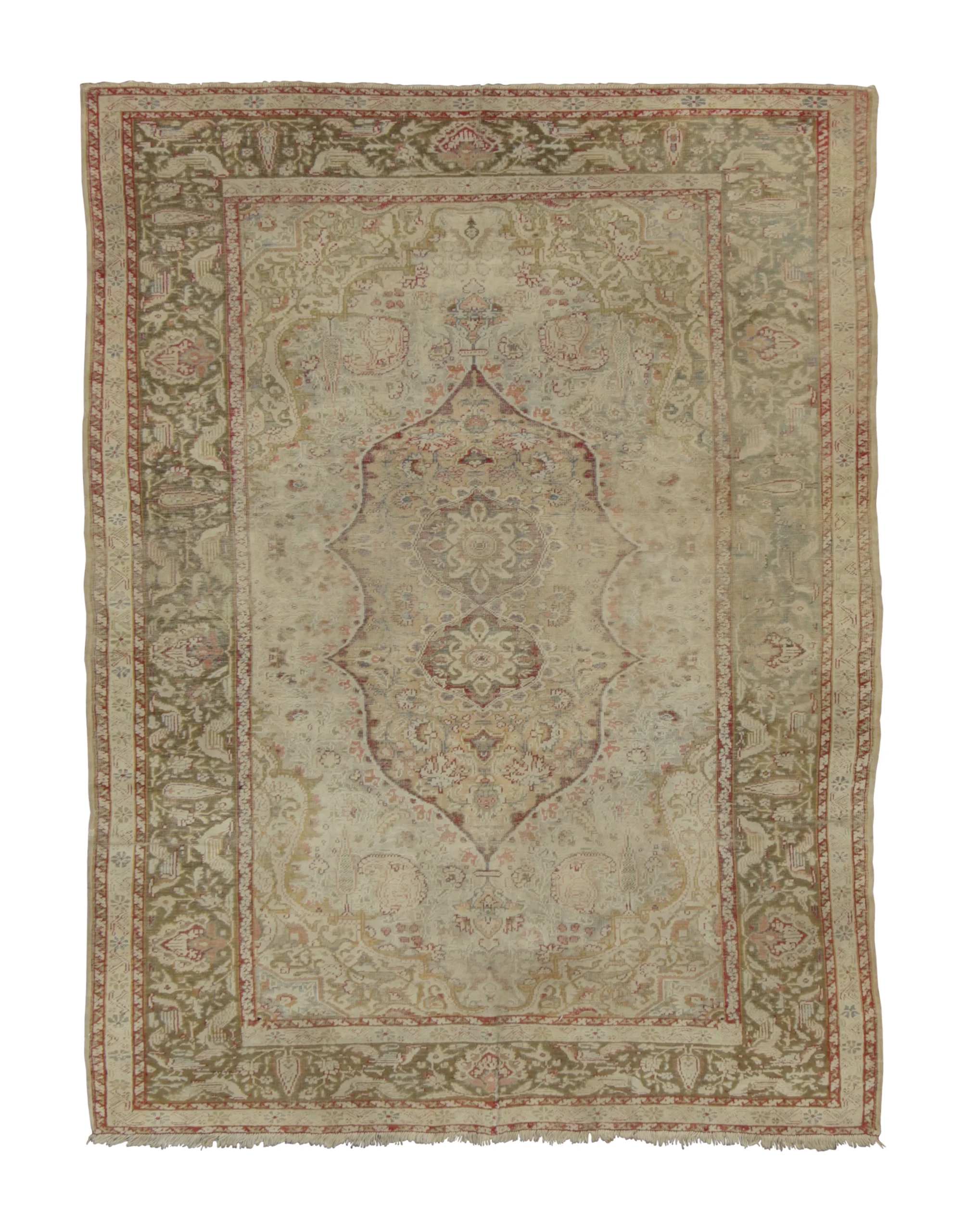Antique Turkish Floral Medallion Rug