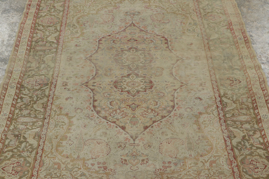 Antique Turkish Floral Medallion Rug