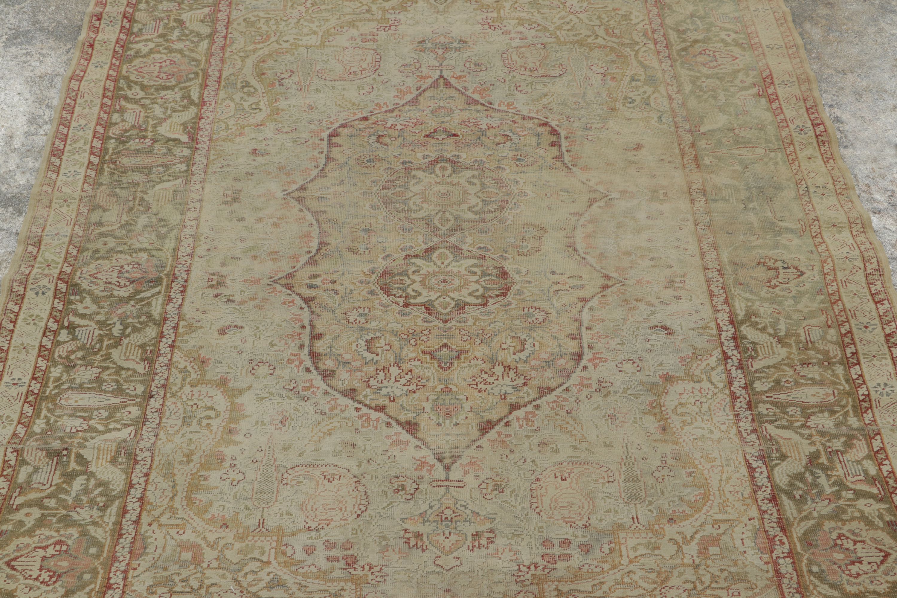Antique Turkish Floral Medallion Rug