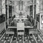Photograph featuring Josef Hoffmann, dining room of the Stoclet Palace with the mosaic frieze by Gustav Klimt, Moderne Bauformen XIII, 1914