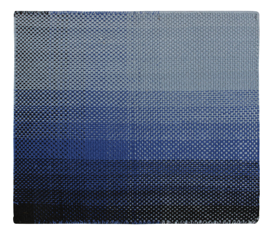 Rug & Kilim's Modern Square Rug in Blue with Geometric Gradient Design