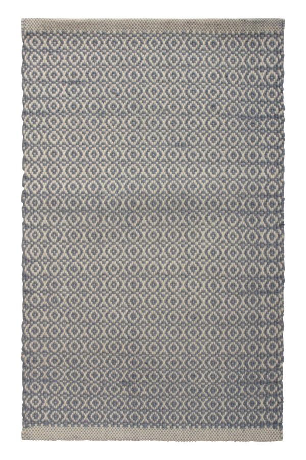 Rug & Kilim’s Contemporary Flatweave in Blue & White  Geometric Patterns