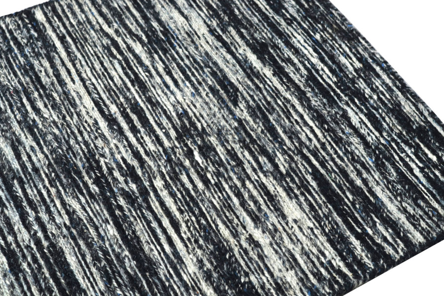 Rug & Kilim’s Contemporary Textural Rug with Blue & White Stripes