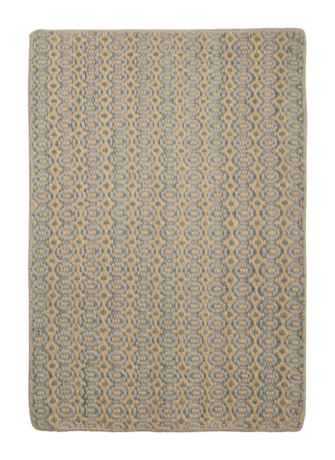 Rug & Kilim’s Contemporary Flatweave, Beige with Blue Geometric Patterns