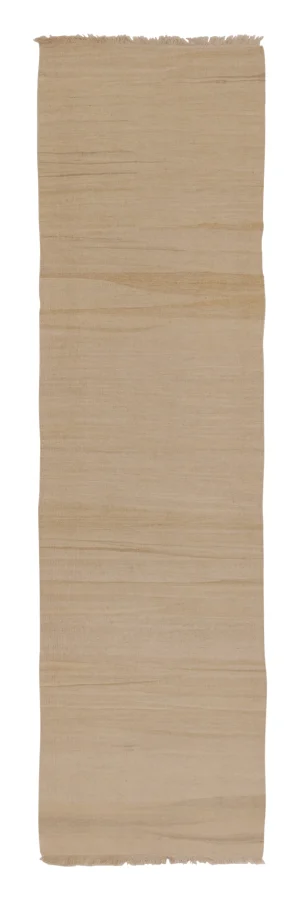 Rug & Kilim's Contemporary Rez Kilim Runner with Brown Striae Design