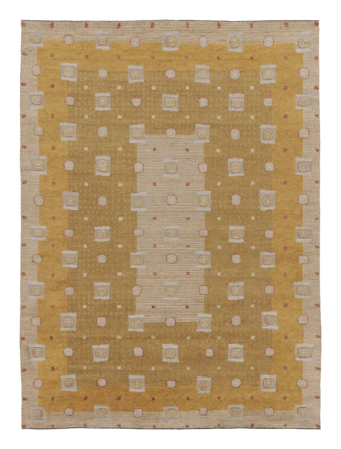 Rug & Kilim's Oversized Scandinavian Rug with Textural High-Low Pattern