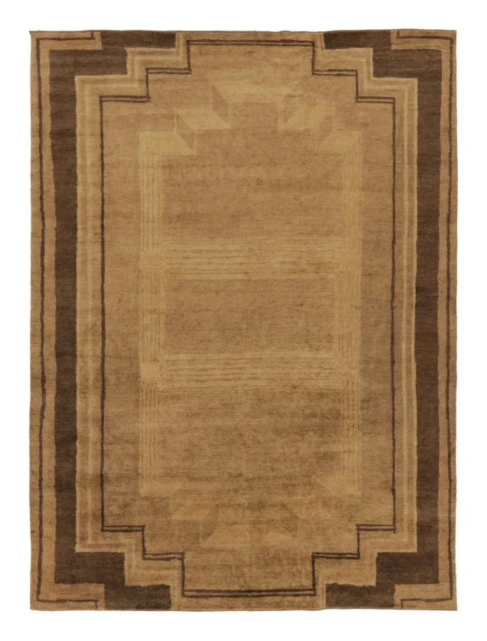 Rug & Kilim’s Oversized Contemporary Art Deco Rug with Classic Stepped Corners