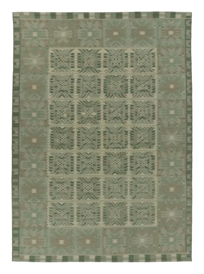 Rug & Kilim's Oversized Scandinavian Rug in Exotic Yarn with Nordic Design