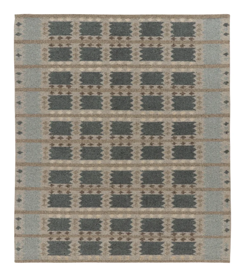Rug & Kilim's Contemporary Scandinavian Rug with Rhythmic Geometric Design