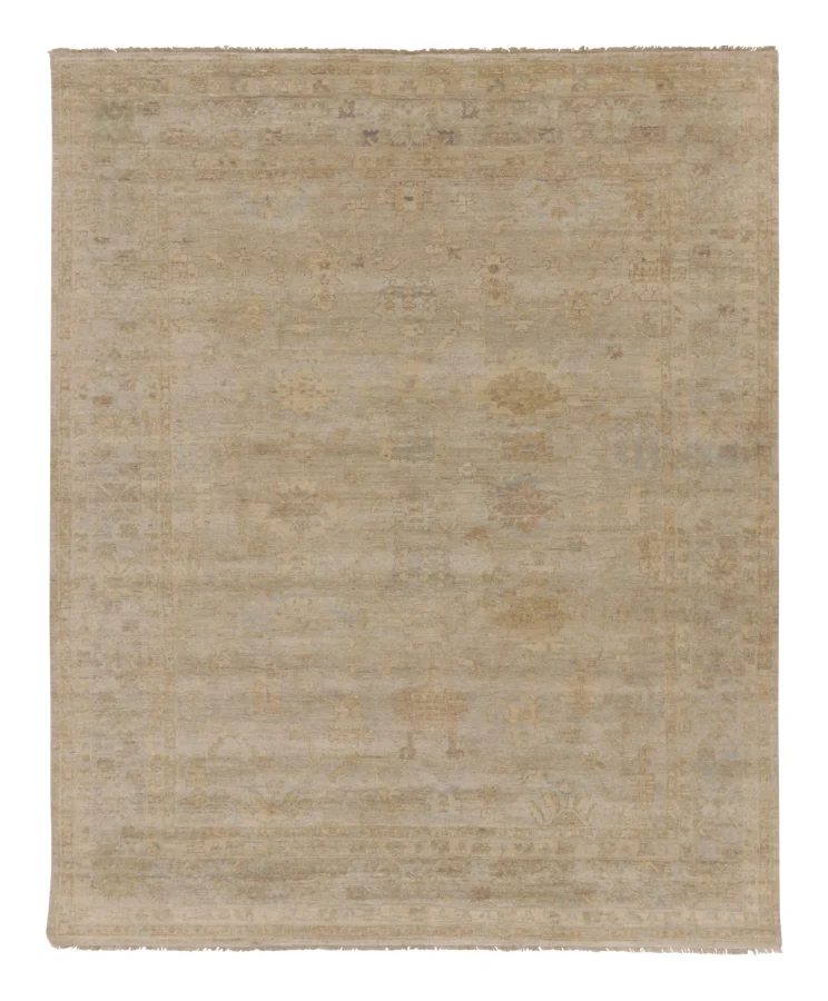 Rug & Kilim’s Oversized Contemporary Oushak Rug with Floral Pattern in Beige