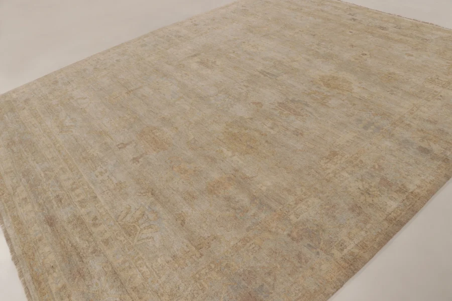 Hover image of Rug & Kilim’s Oversized Contemporary Oushak Rug with Floral Pattern in Beige