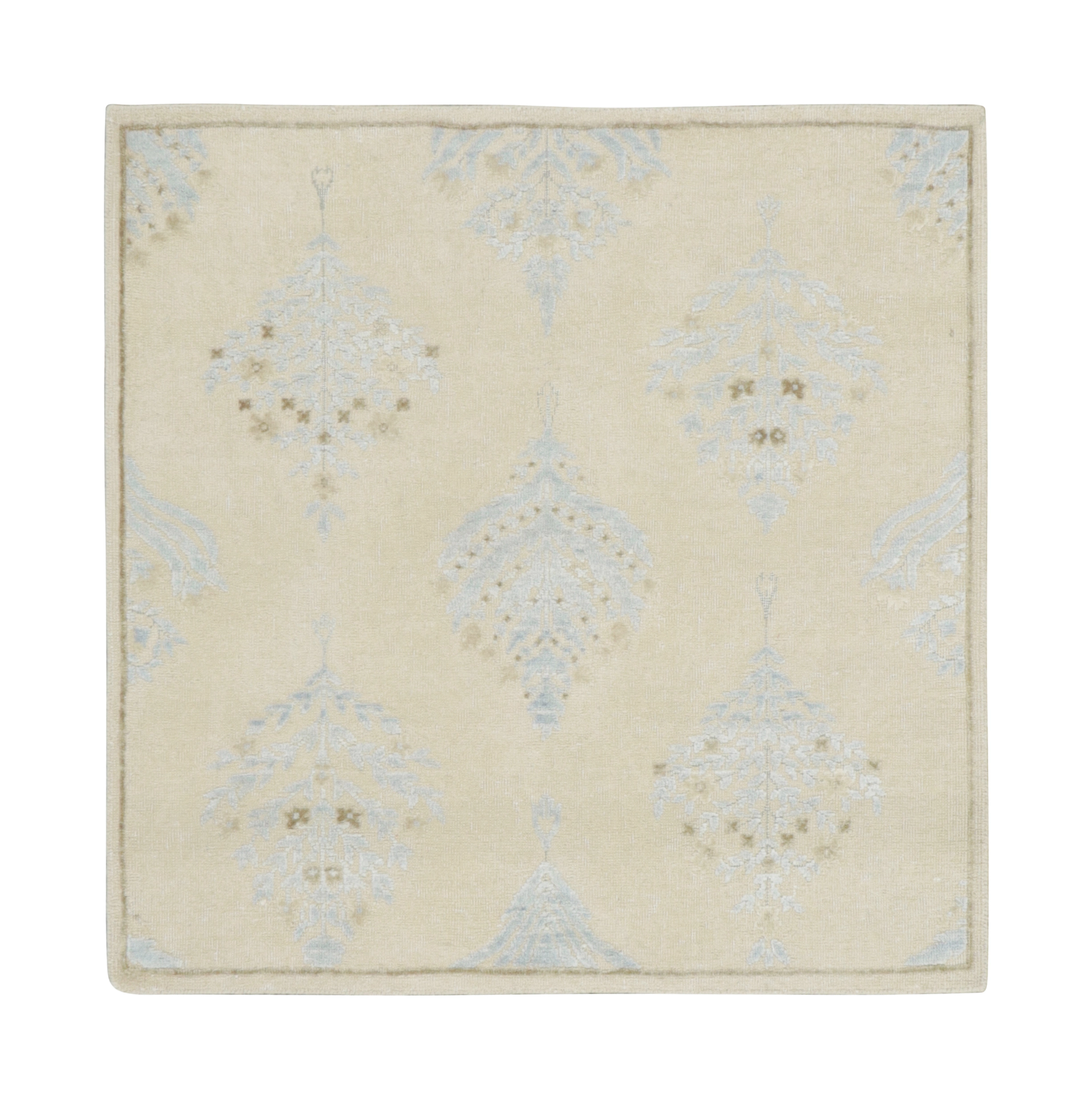 Block Print Square Floral Rug