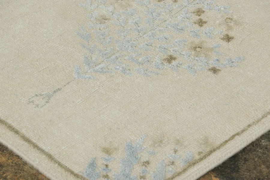 Block Print Square Floral Rug