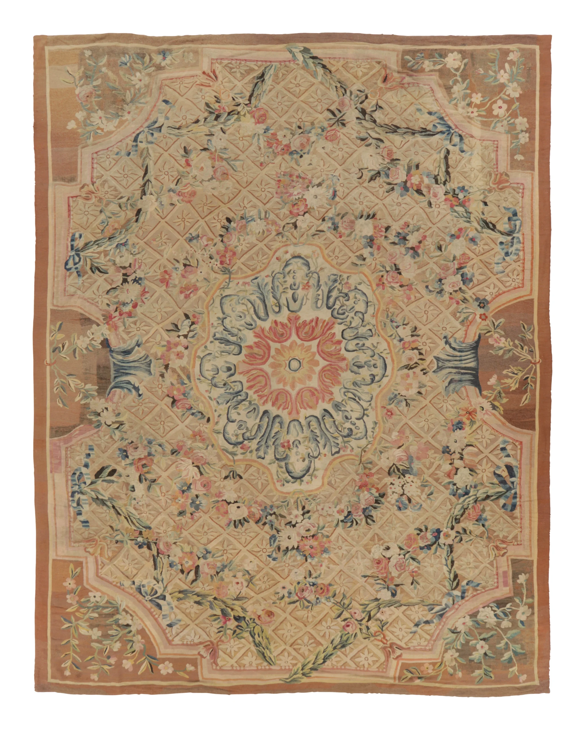Oversized Antique French Aubusson Rug