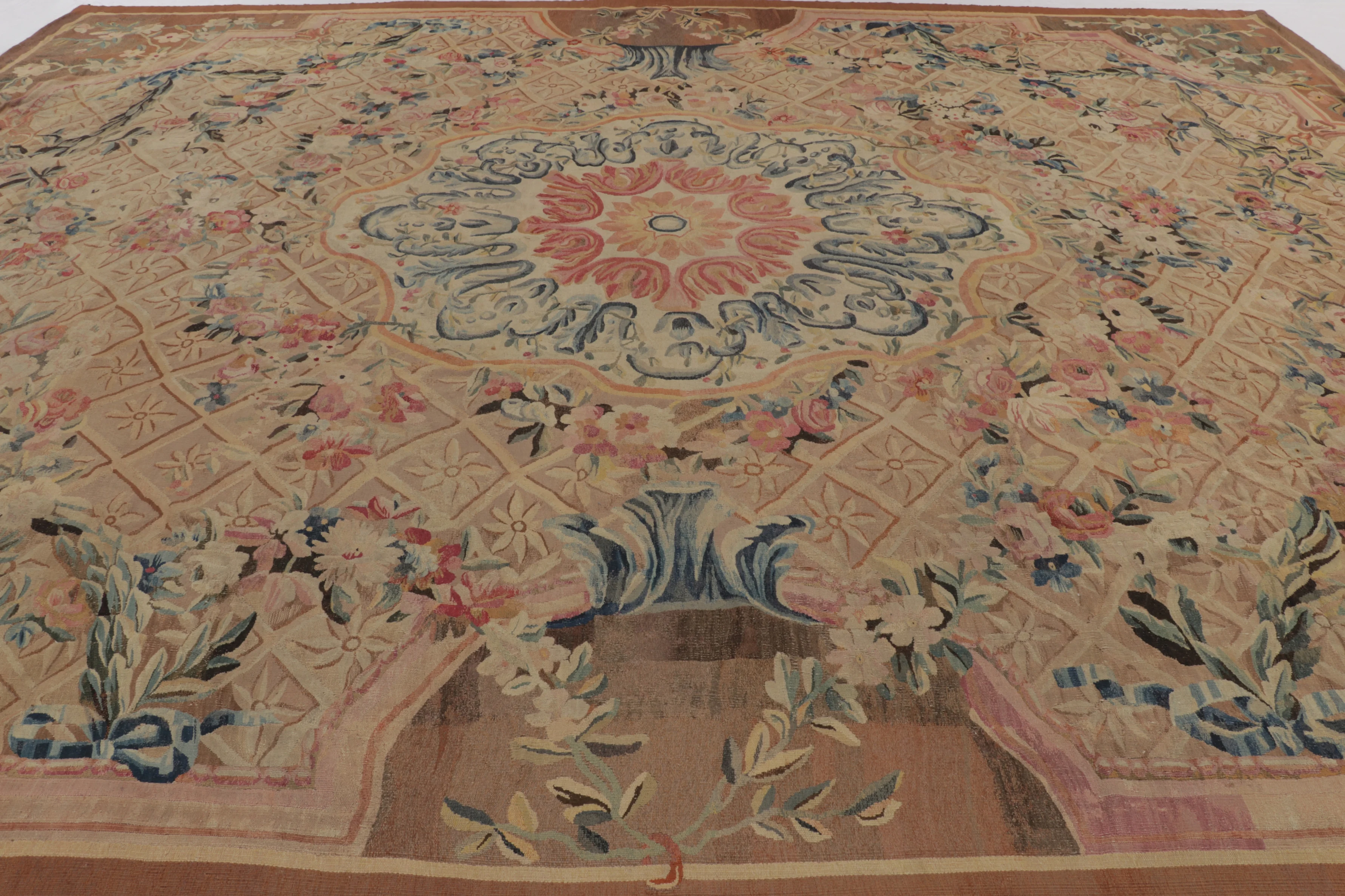 Oversized Antique French Aubusson Rug