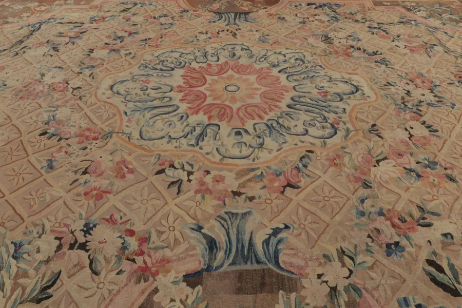 Oversized Antique French Aubusson Rug