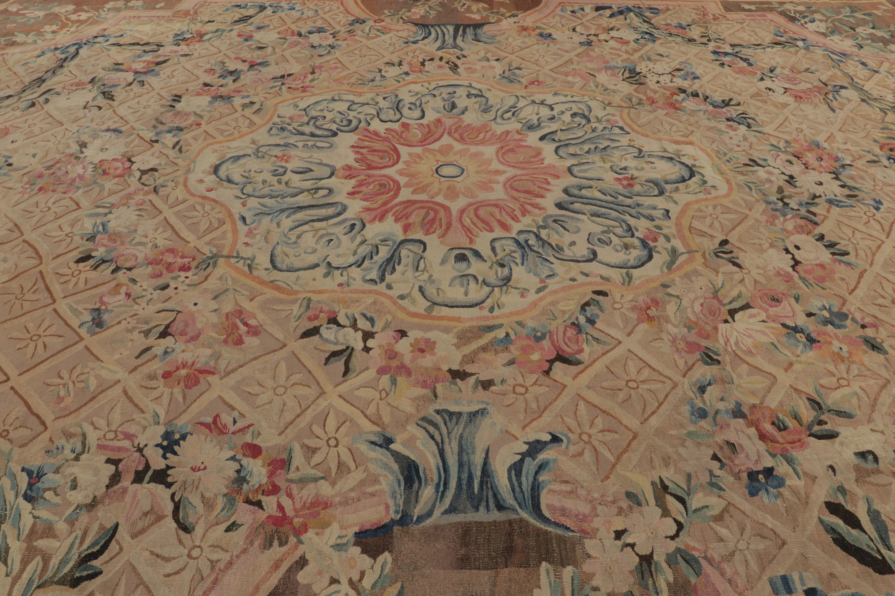 Oversized Antique French Aubusson Rug