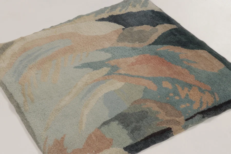 Antique French Art Deco Abstract Square Rugs