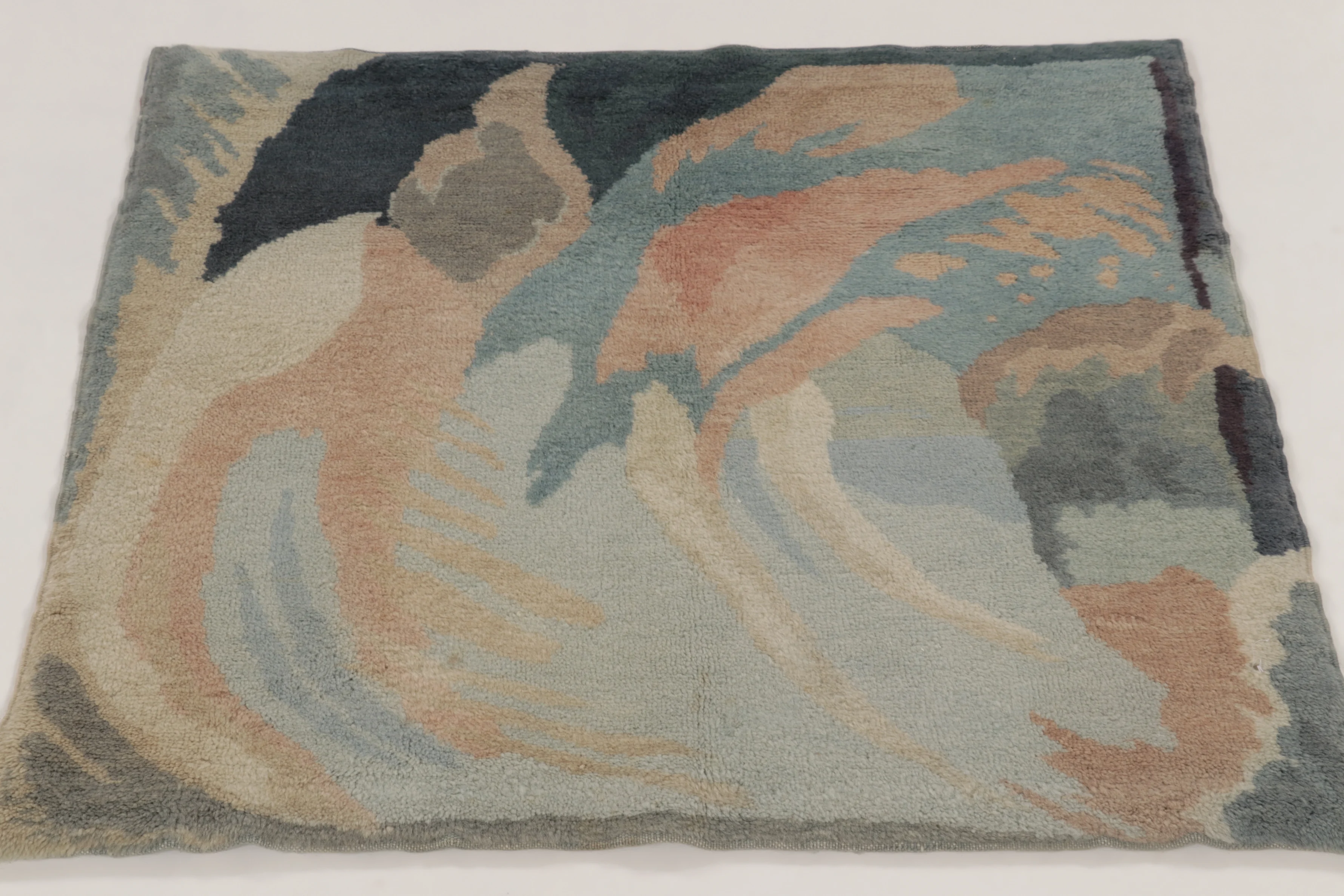 Antique French Art Deco Abstract Square Rugs