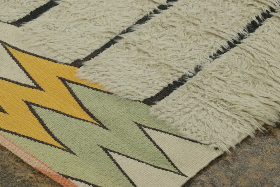 Vintage Scandinavian Geometric Rug