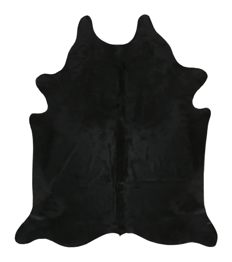 Rug & Kilim’s Contemporary Cowhide Solid Rug in Deep Black