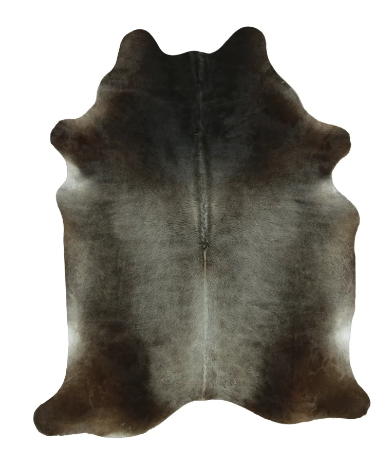 Rug & Kilim’s Contemporary Cowhide Rug in Ombre Gray & Black Tones
