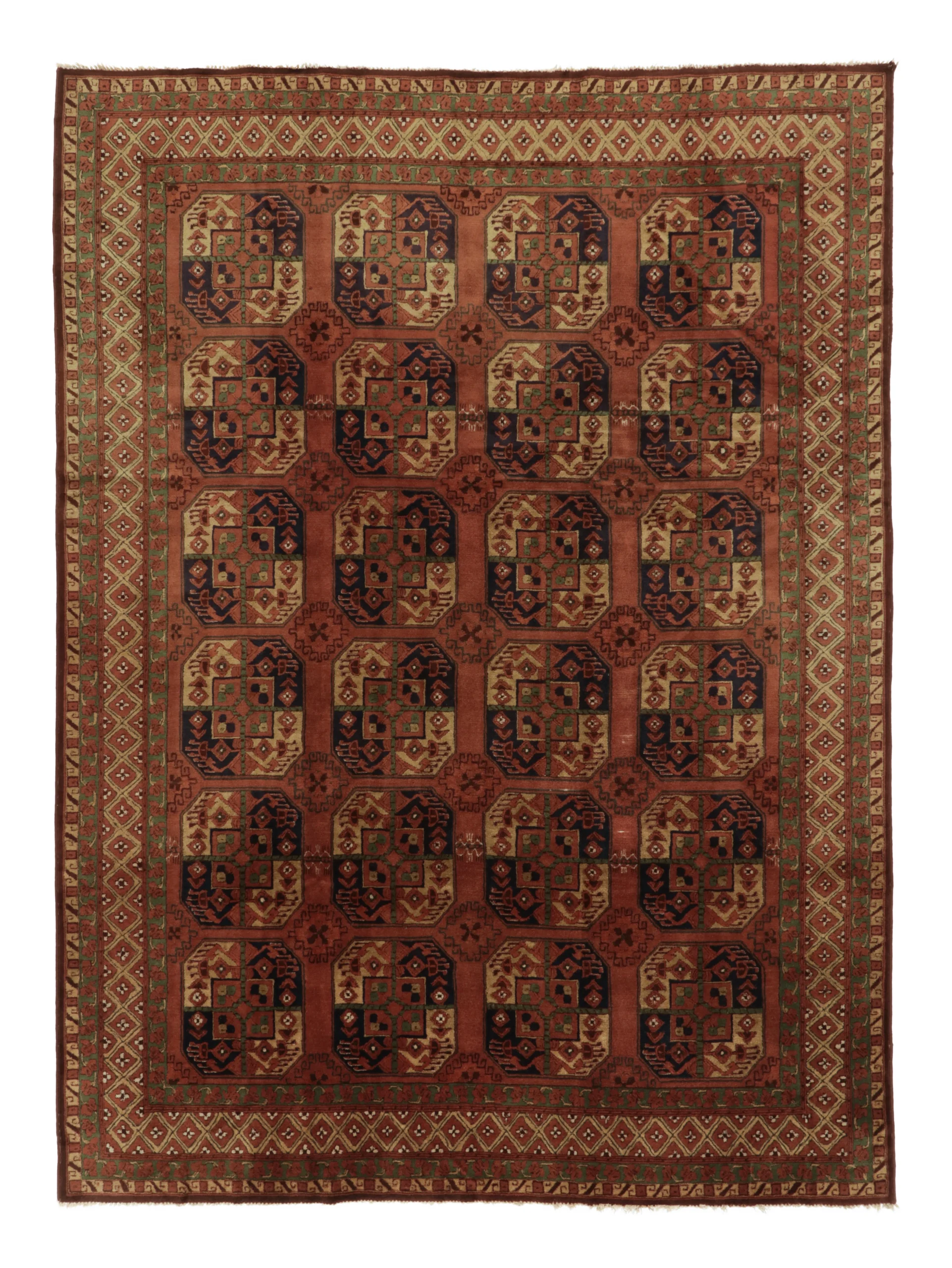 Antique Hooked Tetex European Rug