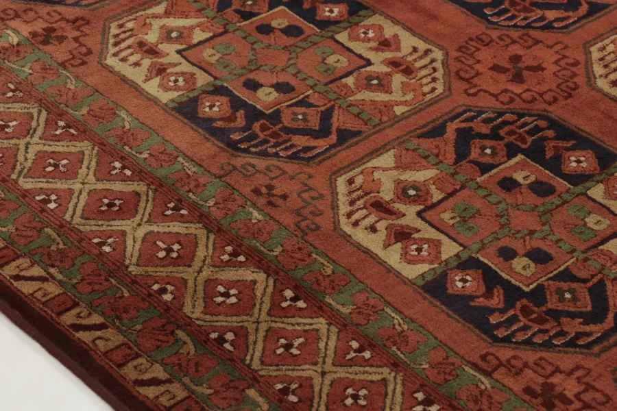 Antique Hooked Tetex European Rug