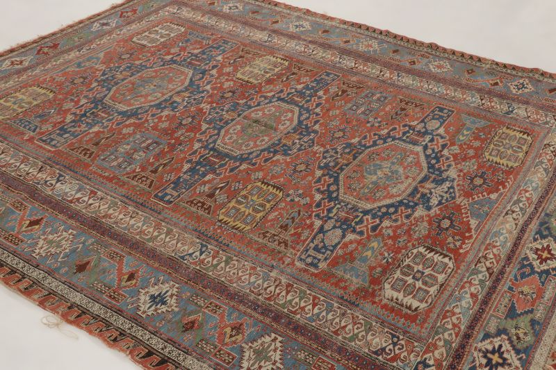 Vintage Soumak Dragon Geometric Rug