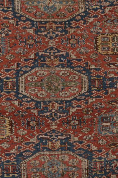 Vintage Soumak Dragon Geometric Rug