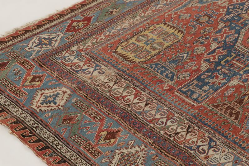 Vintage Soumak Dragon Geometric Rug