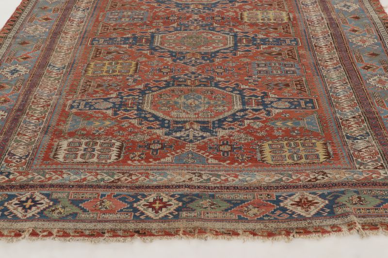 Vintage Soumak Dragon Geometric Rug