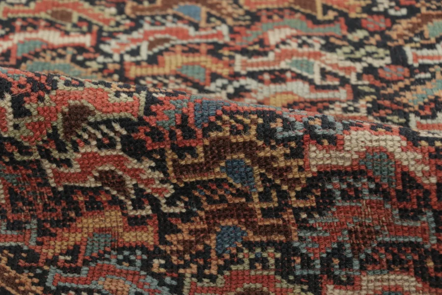Antique Chinese Pictorial Rug with Mythological Dragon Design