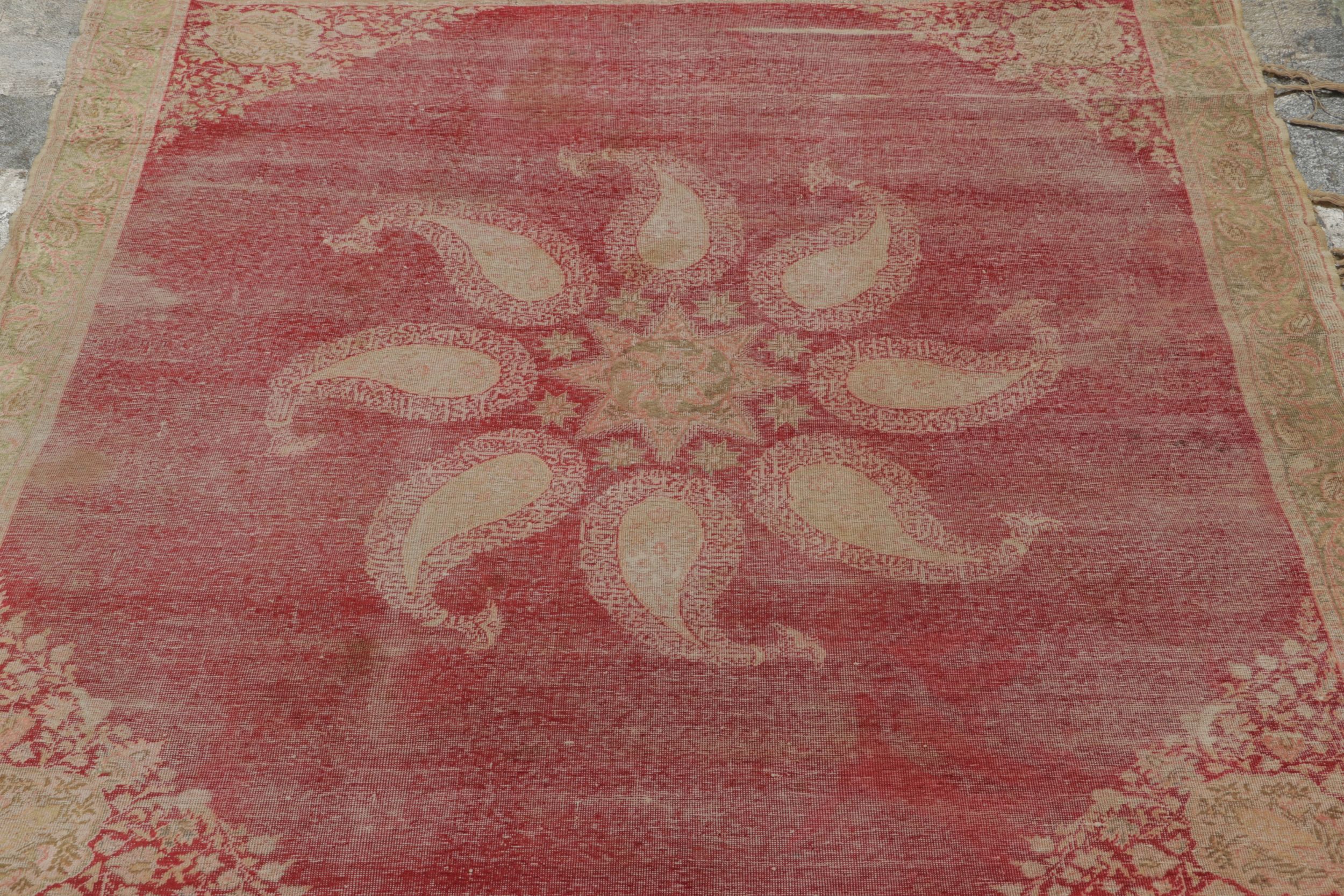 Vintage Anatolian Distressed Square Rug