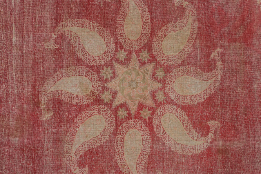 Vintage Anatolian Distressed Square Rug