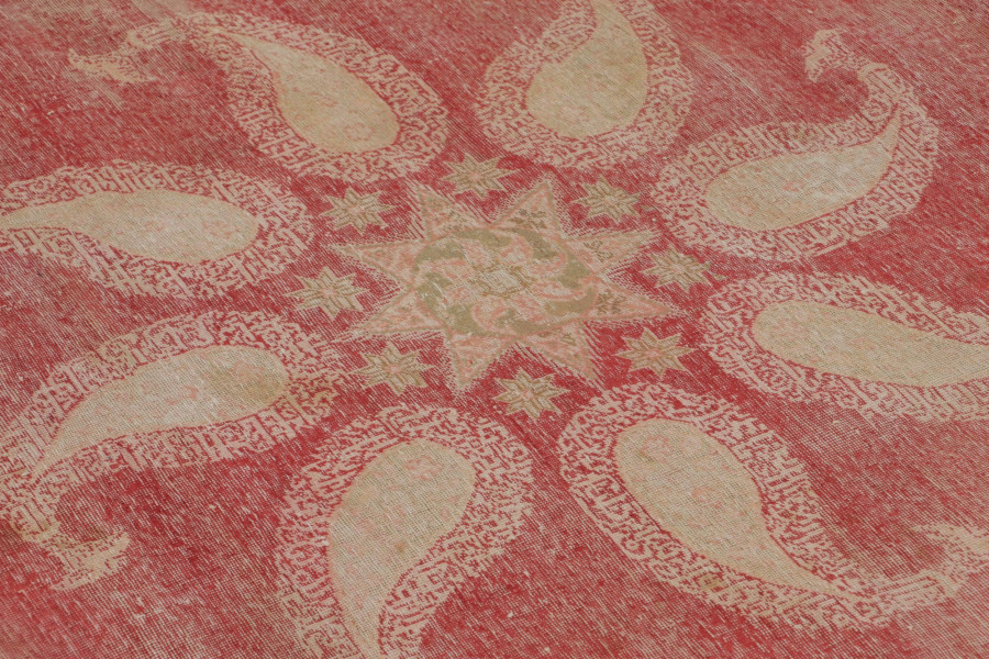 Vintage Anatolian Distressed Square Rug