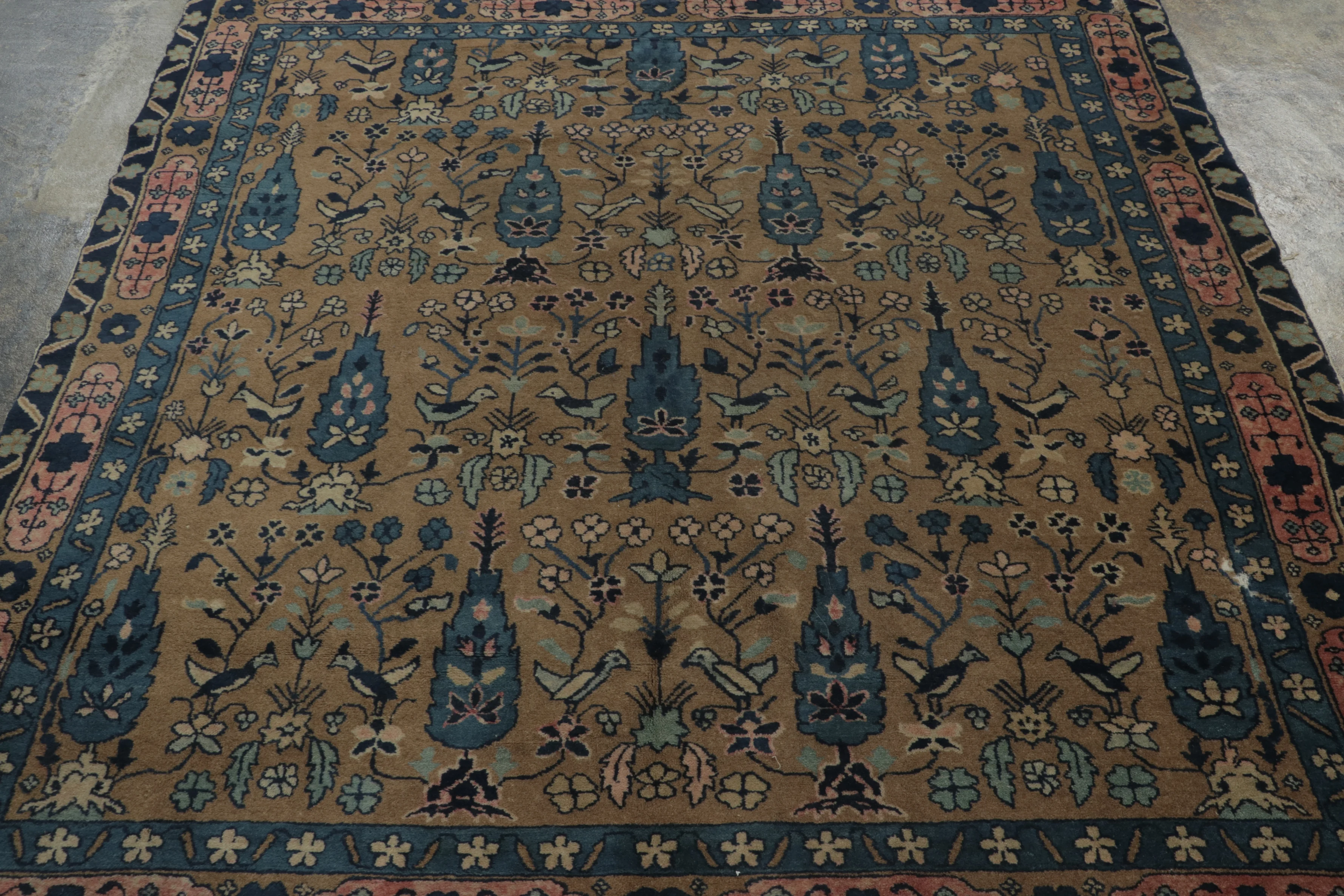 Antique Square Chinese Ningxia Rug Pair
