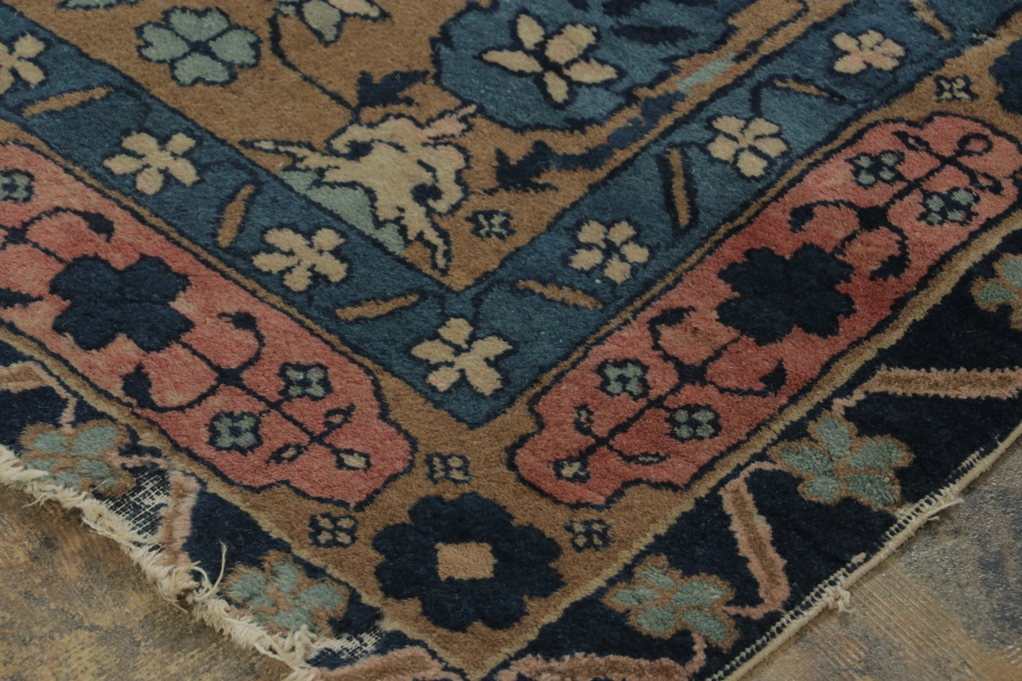 Antique Square Chinese Ningxia Rug Pair