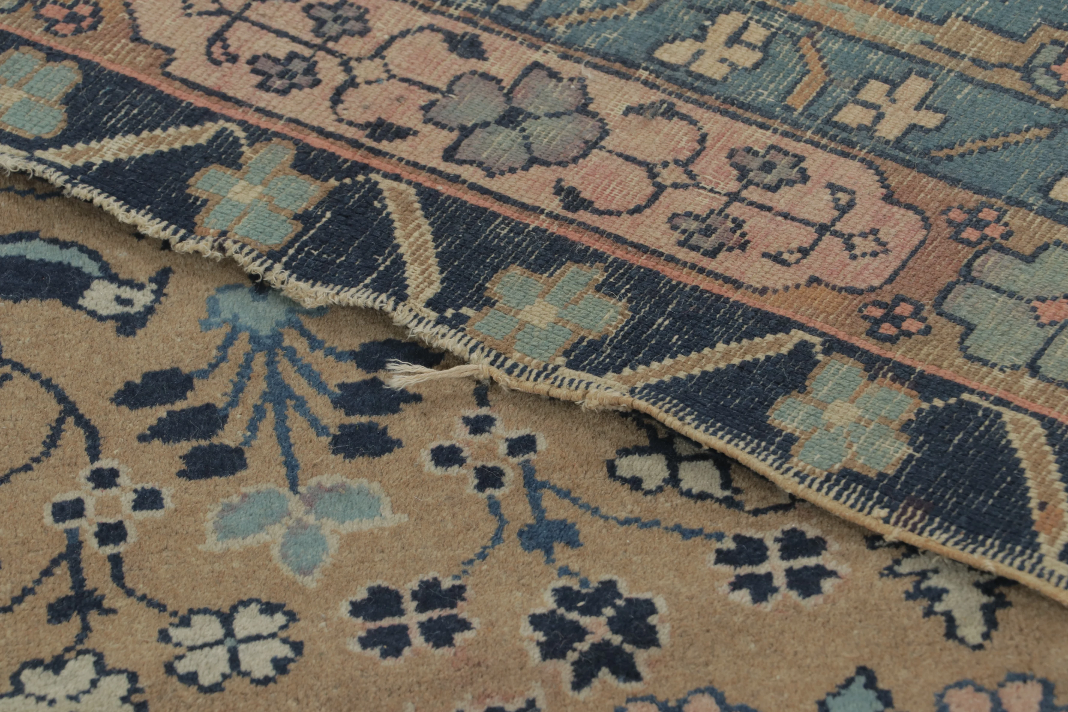 Antique Chinese Square Ningxia Rug Pair
