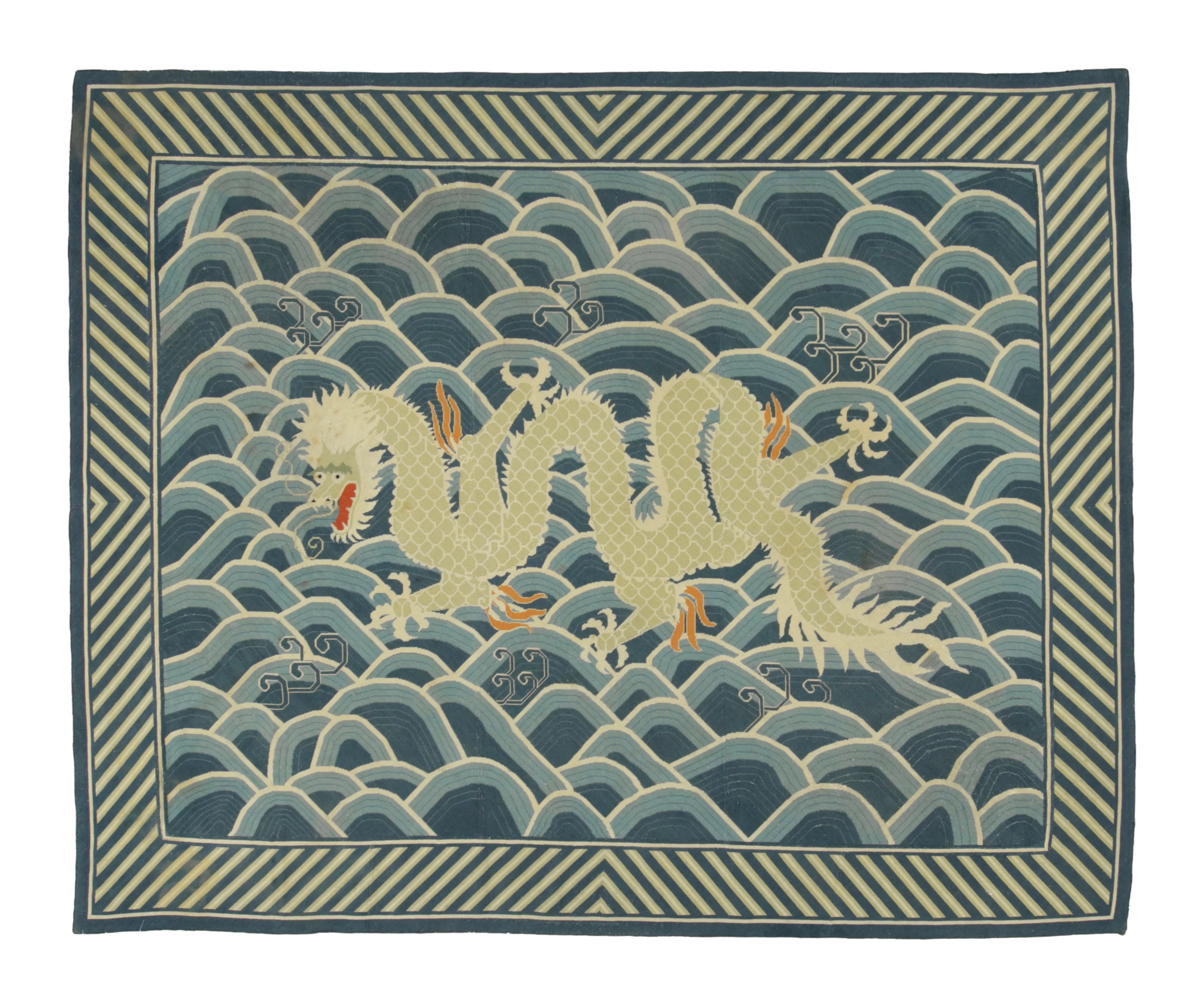 Antique English Needlepoint Rug