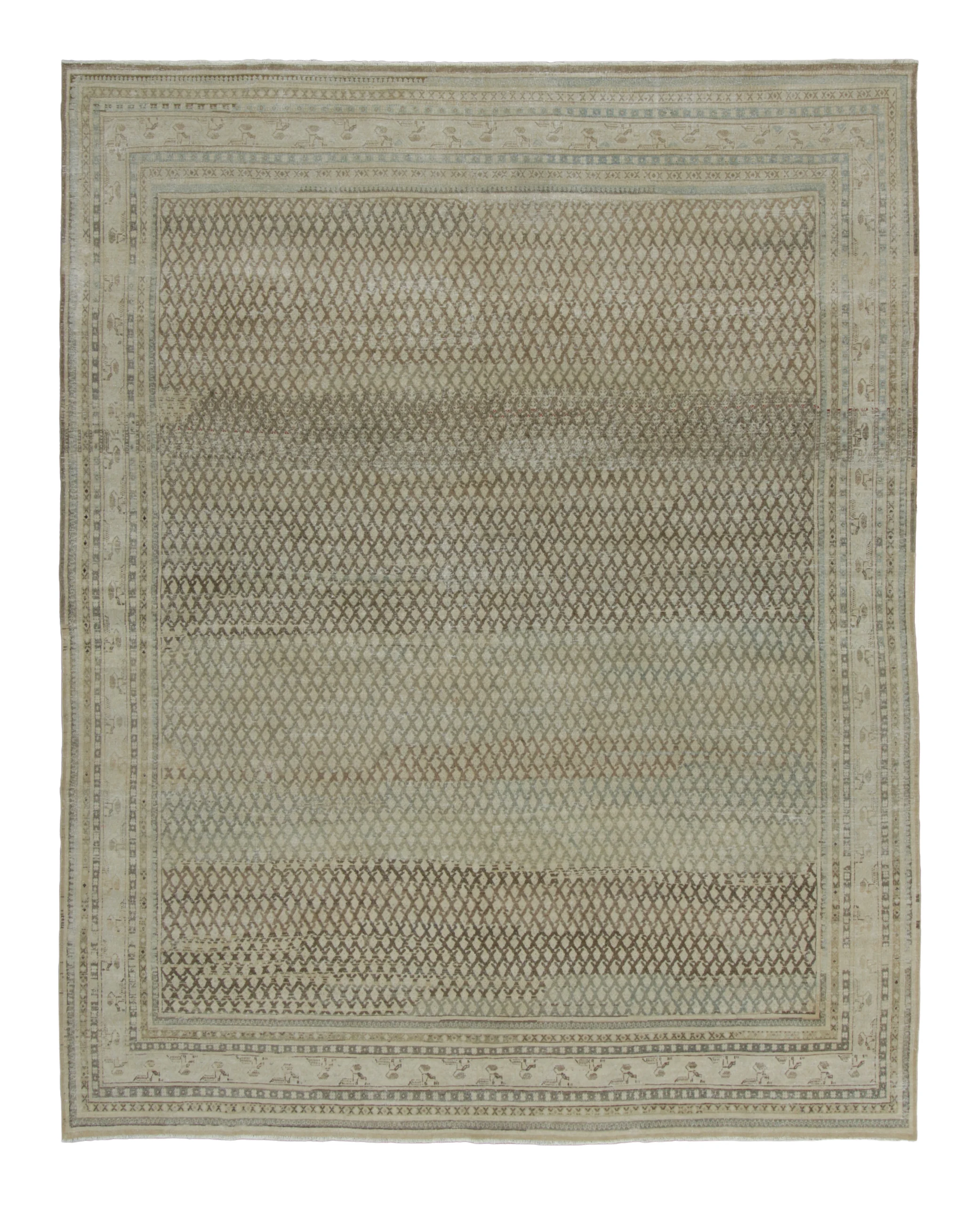 Antique Distressed Saraband Rug