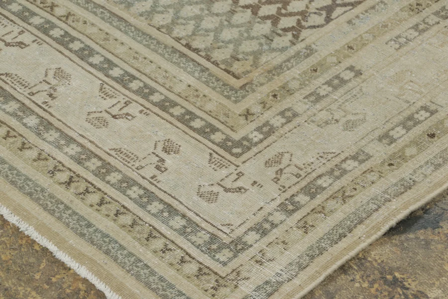 Antique Distressed Saraband Rug