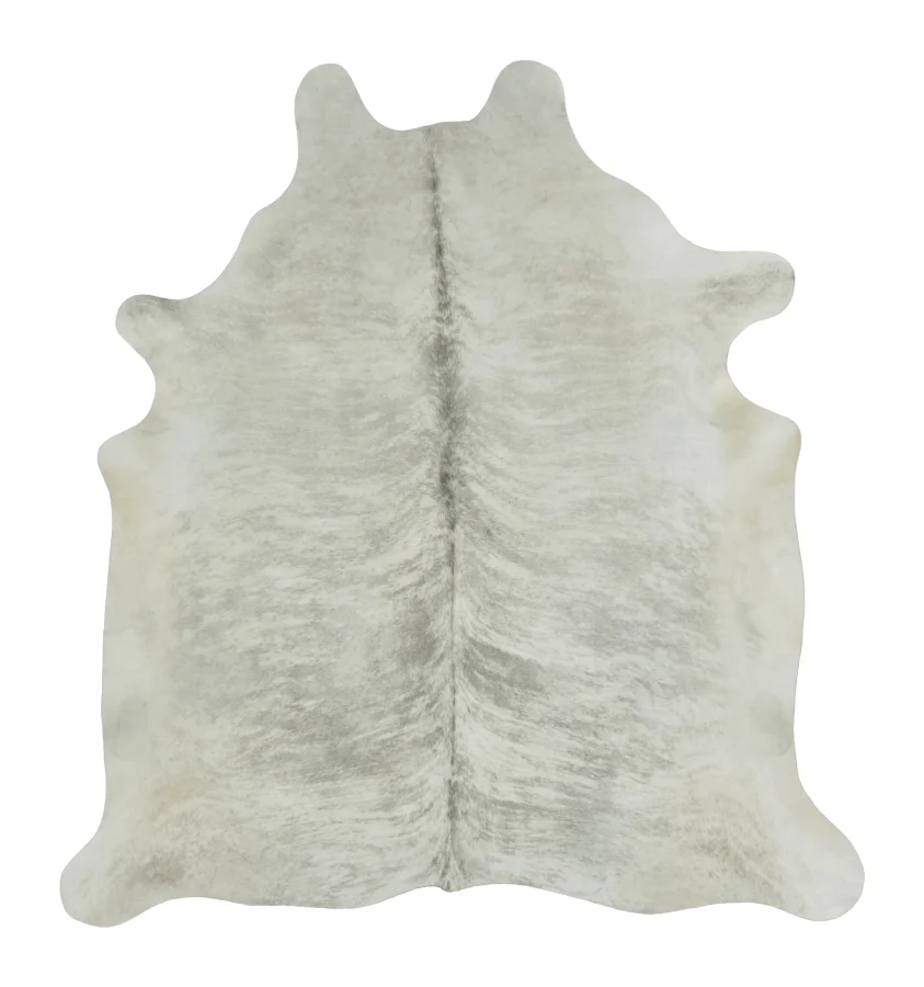 Rug & Kilim’s Contemporary Cowhide Rug with Stripes in Soft White & Gray Tones